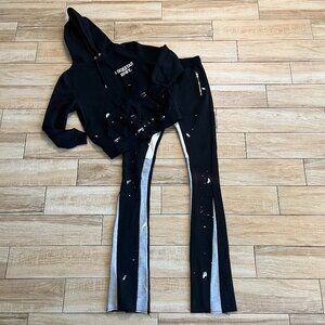 Mens Rockstar Original Black Sweatpants / Hoodie Set - M